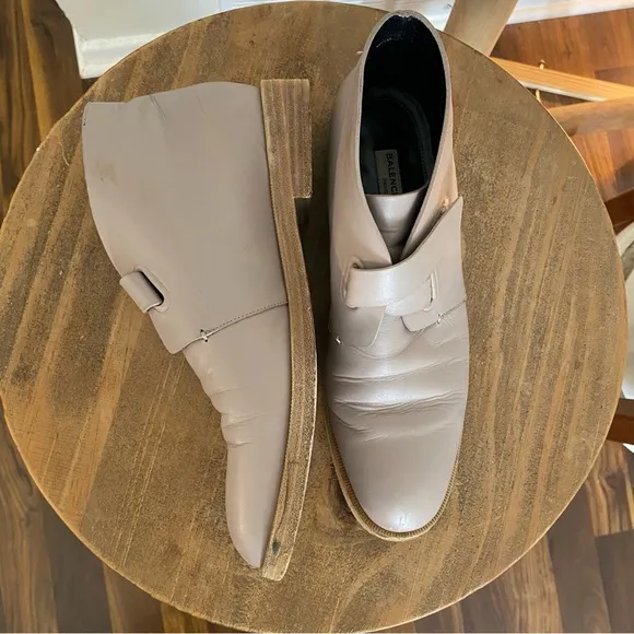 Balenciaga Leather Ankle Boot Loafers