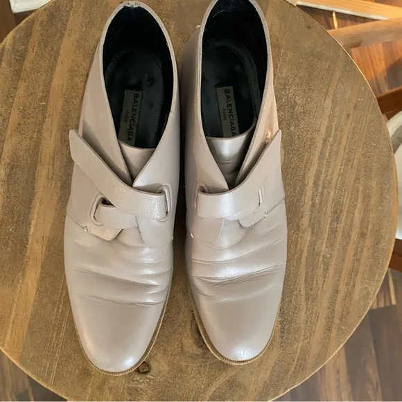 Balenciaga Leather Ankle Boot Loafers