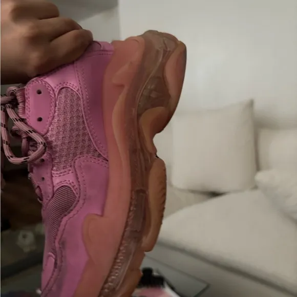 Balenciaga Pink Sneakers Chunky Sole Streetwear