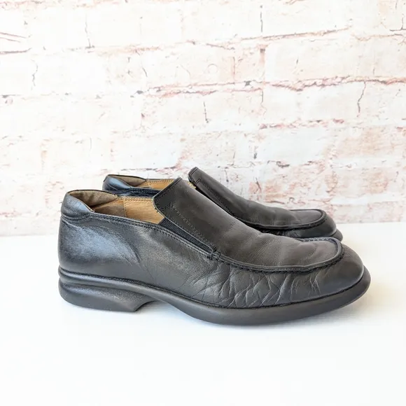 Bally Black Leather Loafers with Square Toe