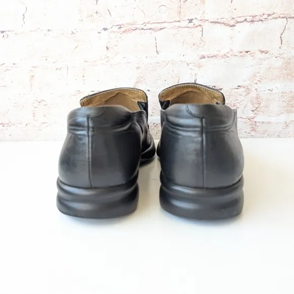Bally Black Leather Loafers with Square Toe