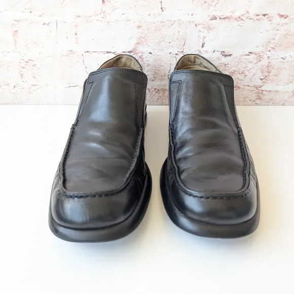 Bally Black Leather Loafers with Square Toe