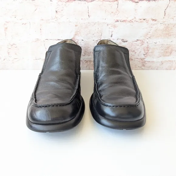 Bally Black Leather Loafers with Square Toe