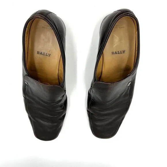 Bally Loafers Leather Breme Brown Square Toe