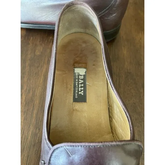 Bally Made in Switzerland Leather Dress Loafers Shoes Brown Slip On Men’s Sz 9 D