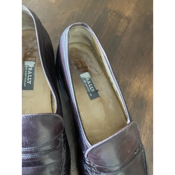Bally Made in Switzerland Leather Dress Loafers Shoes Brown Slip On Men’s Sz 9 D
