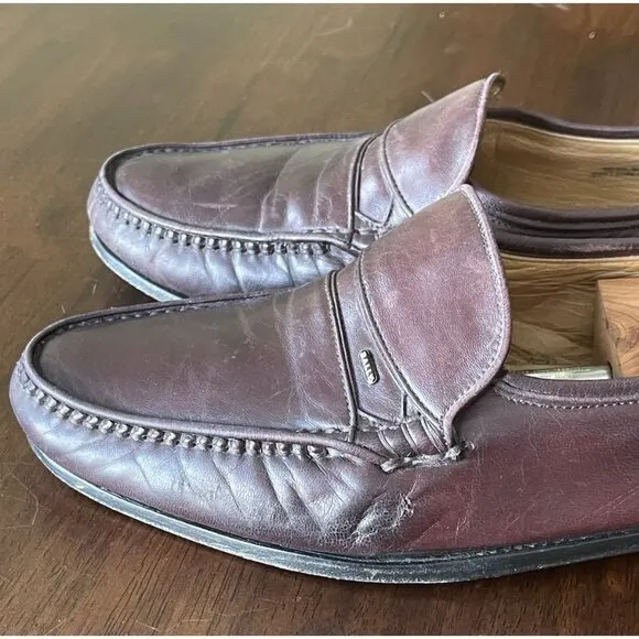 Bally Made in Switzerland Leather Dress Loafers Shoes Brown Slip On Men’s Sz 9 D