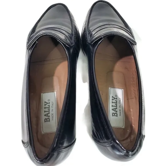 Bally Men's Patent Leather Slip on Loafers Black Size 8.5 M Made in Italy