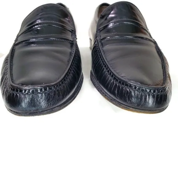 Bally Men's Patent Leather Slip on Loafers Black Size 8.5 M Made in Italy