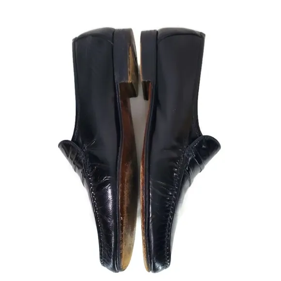 Bally Men's Patent Leather Slip on Loafers Black Size 8.5 M Made in Italy