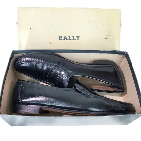 Bally Men's Patent Leather Slip on Loafers Black Size 8.5 M Made in Italy