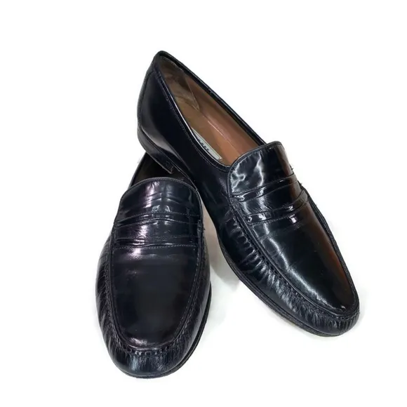 Bally Men's Patent Leather Slip on Loafers Black Size 8.5 M Made in Italy