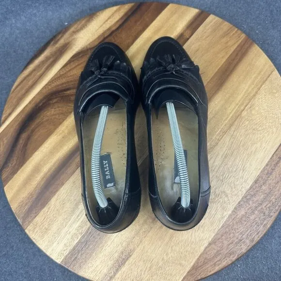 Bally Mens Size 9.5D Loafers Dress Shoes Leather Slip On Tassel Made in Italy