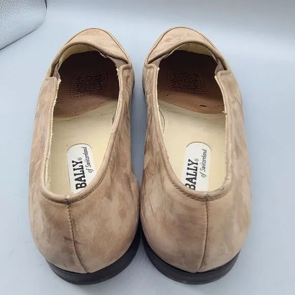 Bally mens Slip-On Loafers beige Nubuck Leather Size 13 Switzerland Portofini