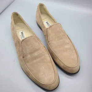 Bally mens Slip-On Loafers beige Nubuck Leather Size 13 Switzerland Portofini