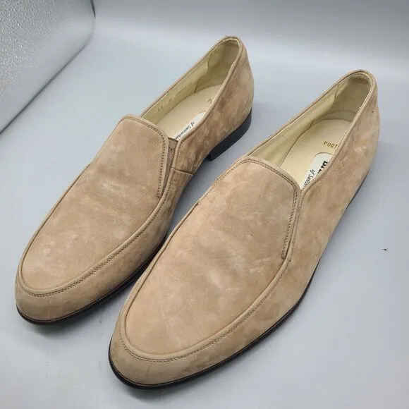 Bally mens Slip-On Loafers beige Nubuck Leather Size 13 Switzerland Portofini