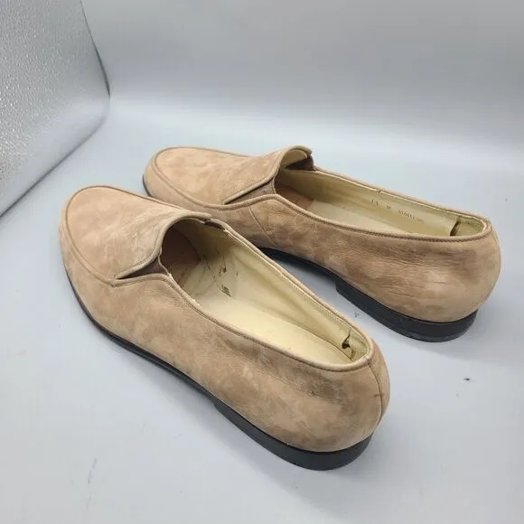 Bally mens Slip-On Loafers beige Nubuck Leather Size 13 Switzerland Portofini