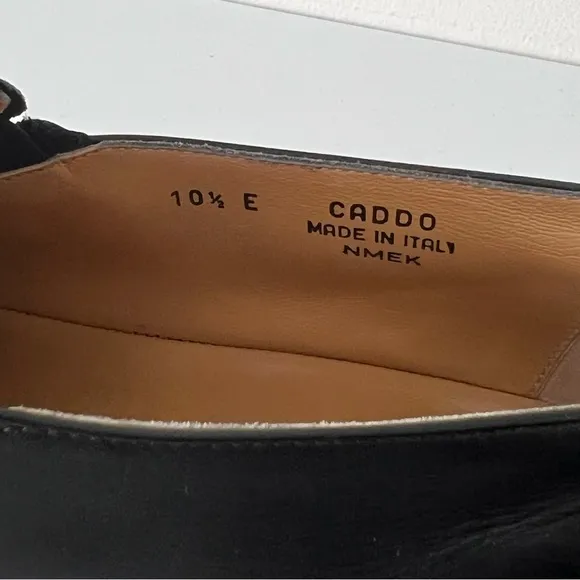 BALLY sz 10.5 E Apron toe Slip-on loafers made in Italy Black calf Leather Caddo