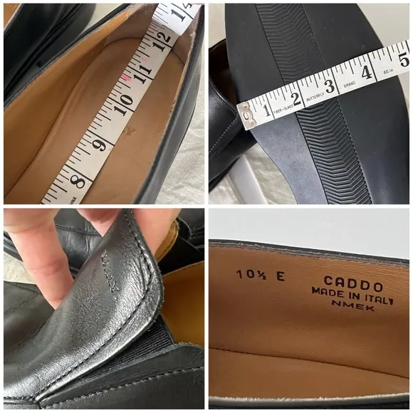 BALLY sz 10.5 E Apron toe Slip-on loafers made in Italy Black calf Leather Caddo