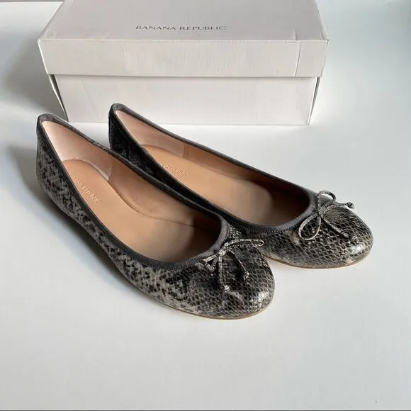 Banana Republic Ashley Ballet Flat Snakeskin New