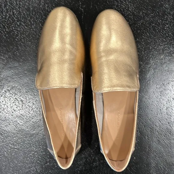 Banana Republic Gold Demi Smoking Flats Size 8