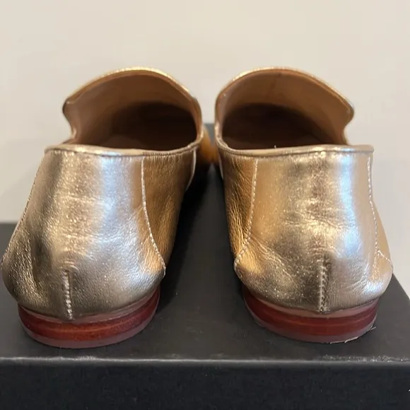 Banana Republic Gold Demi Smoking Flats Size 8