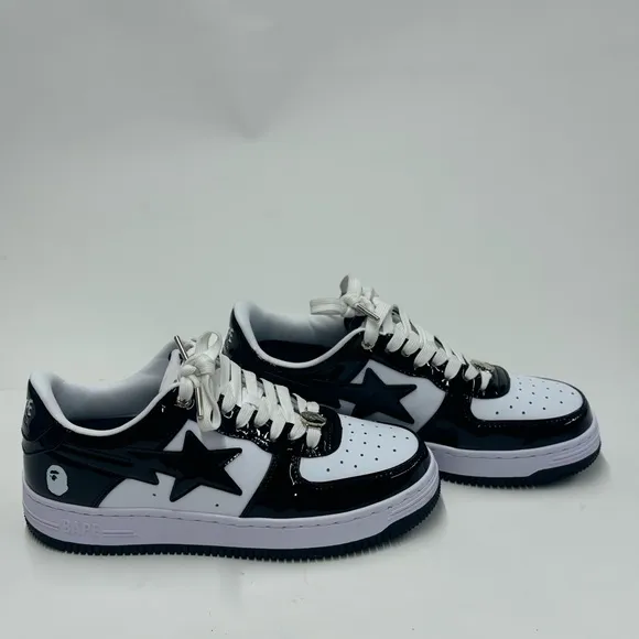 Bape Black and White Star Sneakers