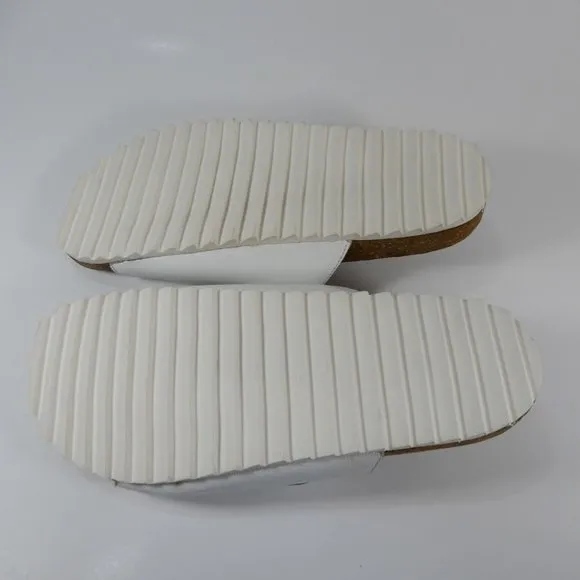 BARBOUR Allegra Buckle Two Strap Slide SANDALS Size 6 37 White Leather NEW $110