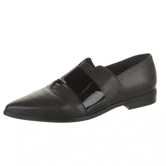 Barneys New York Women’s Black Leather Strap Loafers Flats Size 7 Made in Italy
