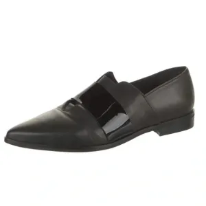 Barneys New York Women’s Black Leather Strap Loafers Flats Size 7 Made in Italy