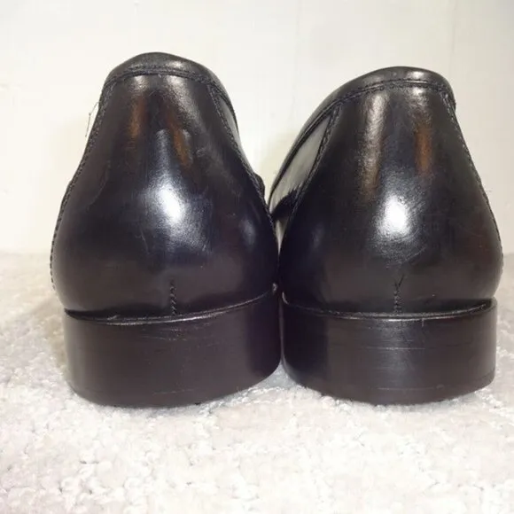 Bass Flex Peterman Mens Size 10M US Black Leather Tassel Slip On Loafers Shoes