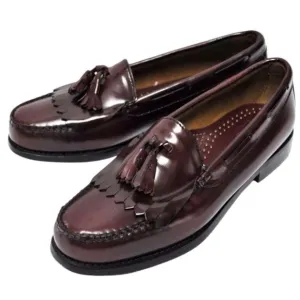 Bass Loafers Burgundy Leather Tassels Size 9