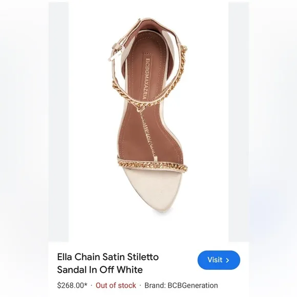 BCBGMAXAZRIA Ella Chain Satin Stiletto Sandals