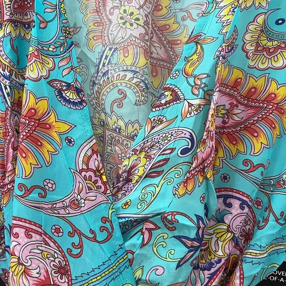 Beach Paisley Embellished Printed Wrap Dress