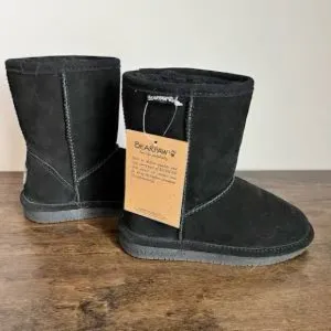 BearPaw black Emma suede pull on youth boots