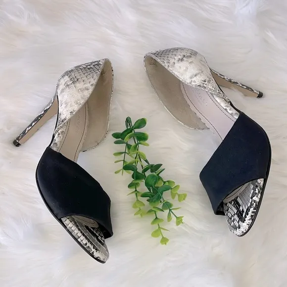BEAUTIISOLES “Dori” Leather Peep Toe Heels