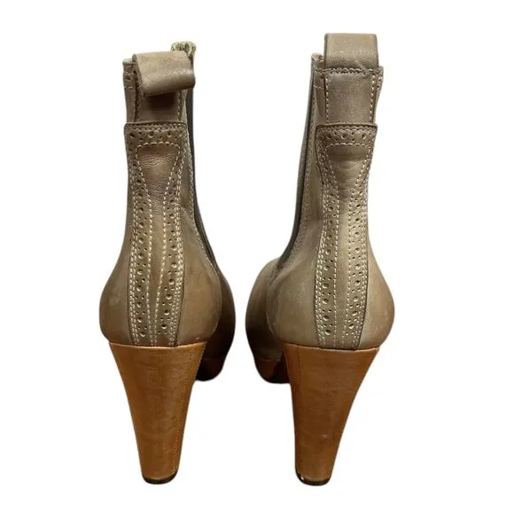 Bed Stu Brahmin Chelsea Pull On Heeled Boots Brown Leather Booties Size 11
