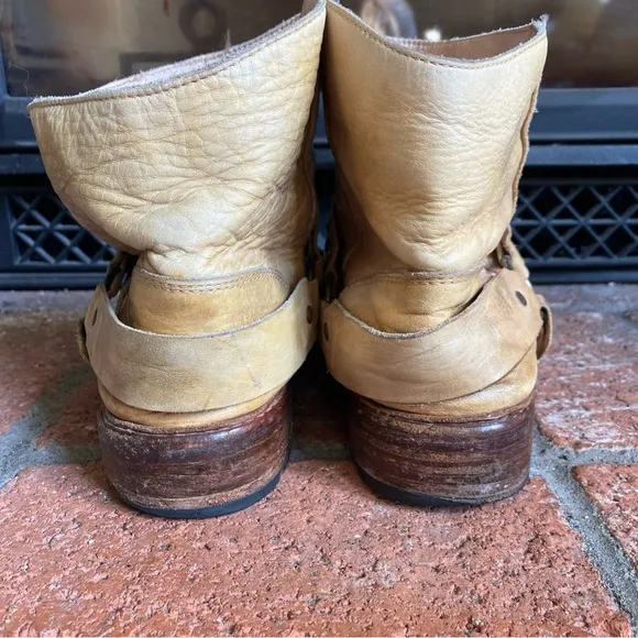 Bed Stu Exeter Leather Harness Boots Tan Leather SZ 10