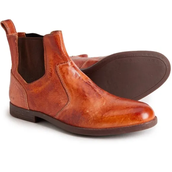 Bed Stu Vasari Chelsea Boots - Cognac Brown Leather Size 8.5 M