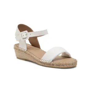 BERNARDO White Made In Brazil Leather Madrid Wedge Sandals