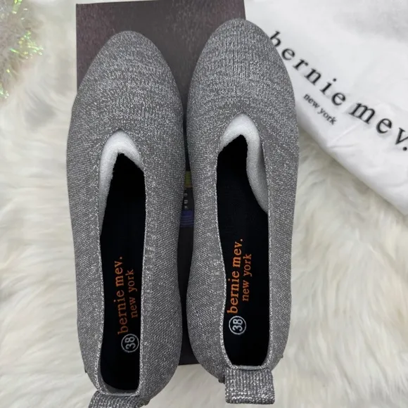 BERNIE MEV Safira Comfort Flats Grey/Silver 7.5 (38)