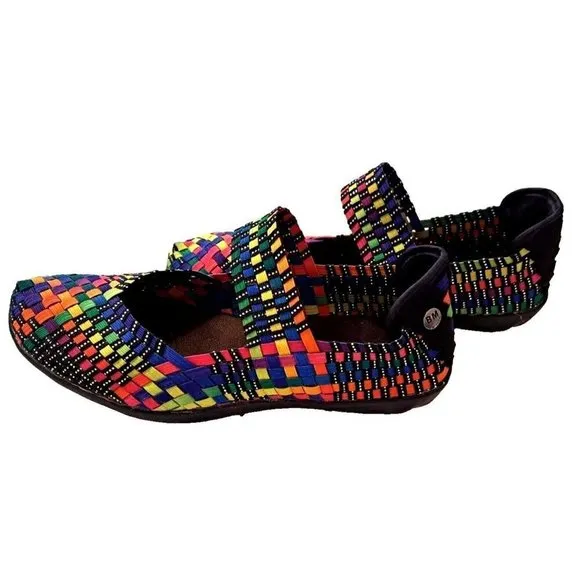 Bernie Mev US 8.5/EU 40 Multicolor Slip On Mary Jane Stretch Flats