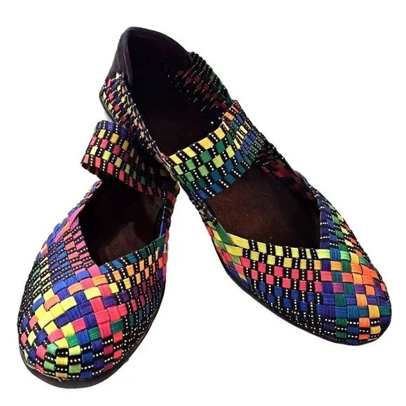 Bernie Mev US 8.5/EU 40 Multicolor Slip On Mary Jane Stretch Flats