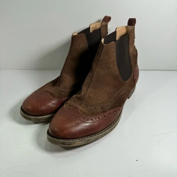 Bertie Pander Leather Brogue Boots sz 7 Euro 38 #G553