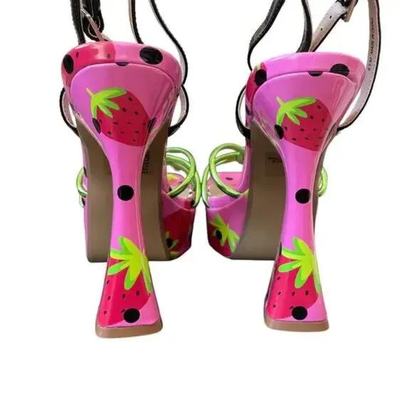 Betsy Johnson Leather Tiky Platform Heel Sandals