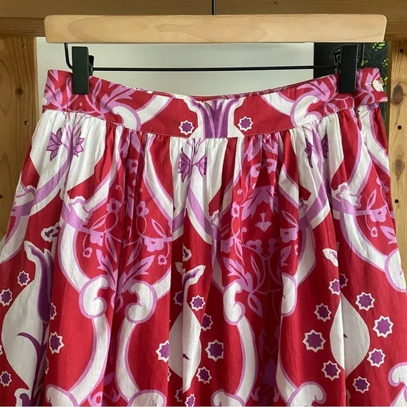 Beyond by Vera Red Purple 1535 Como Rouge Print Anna Midi Skirt