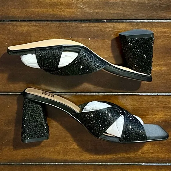 Bibi Lou Black Embellished Sandals