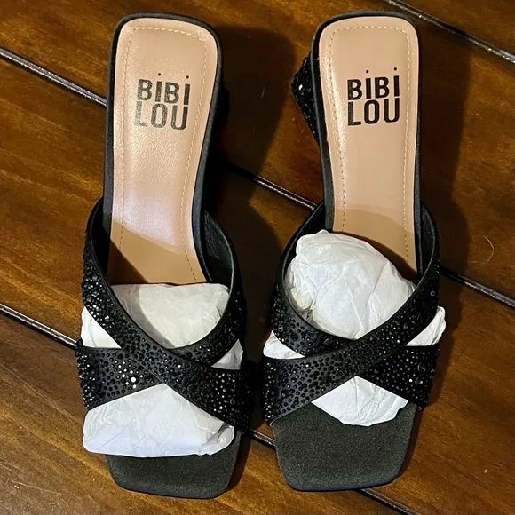 Bibi Lou Black Embellished Sandals