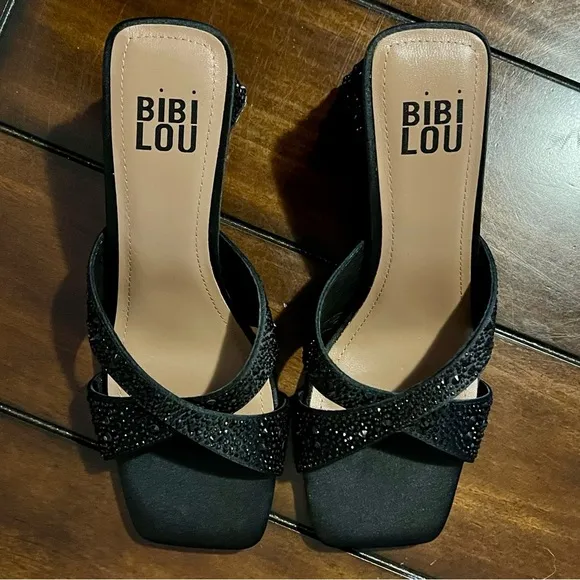 Bibi Lou Black Embellished Sandals