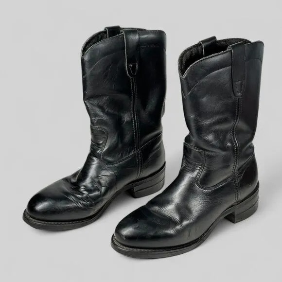 Biltrite Boots Mens Size 8D Leather Western Boots Black 950054 Made in USA